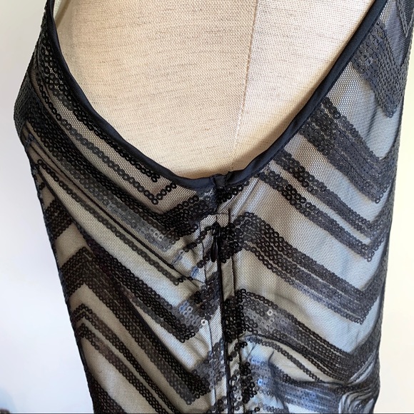 BANANA Republic Chevron sequined tank top Black 6 Going out top - Picture 7 of 8